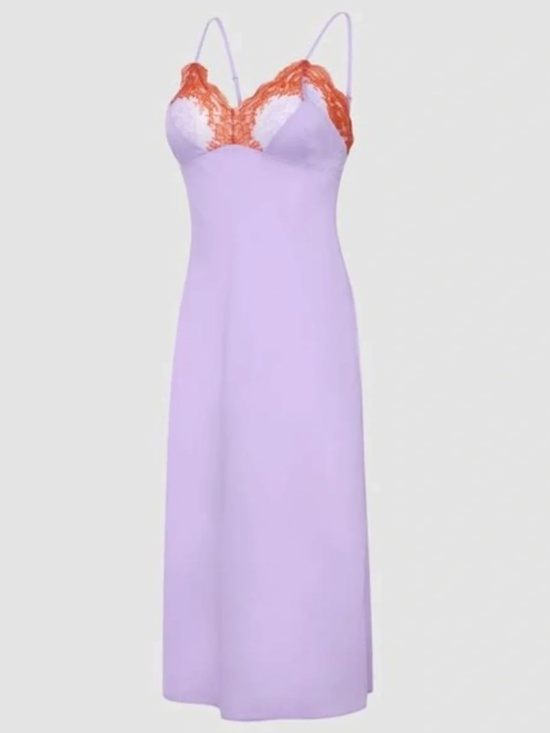 Savage X Fenty Other - •Savage X Fenty• Lilac Slip Dress with Orange Lace
